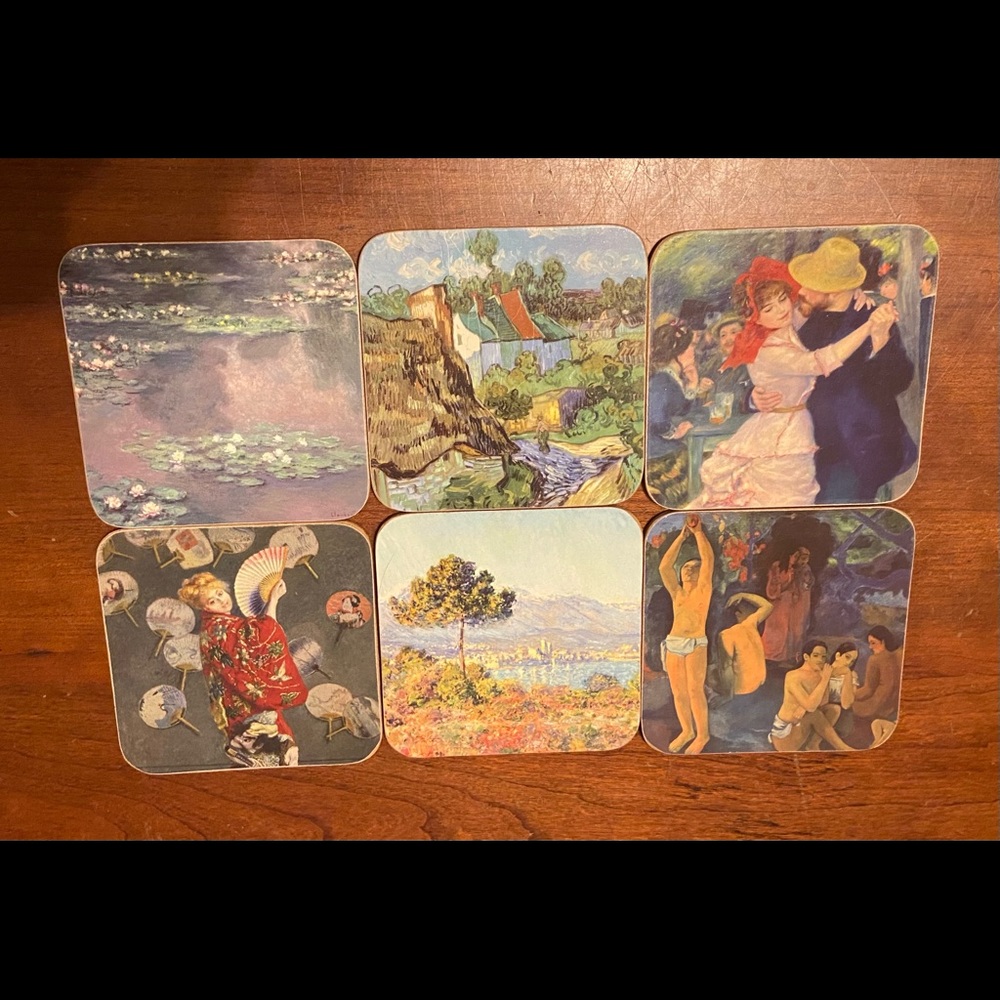 NWOT - Impressionist paintings coasters